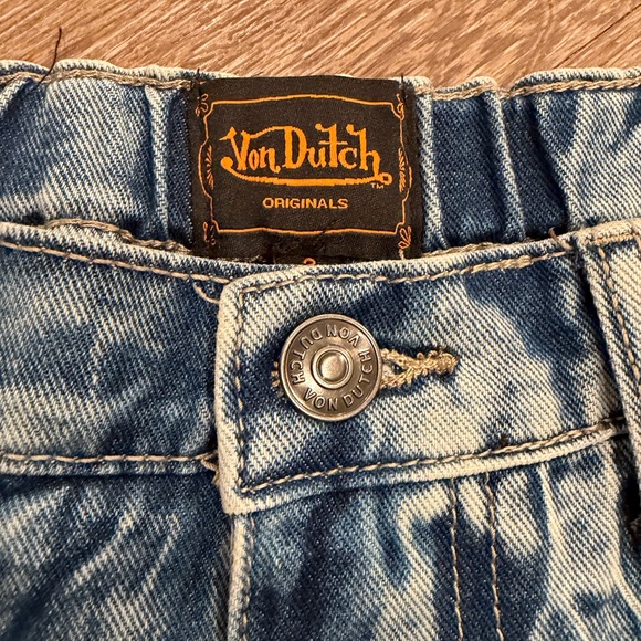 Von Dutch Women's Wide Leg Tie Front Denim Jeans  size 3 (27 x 31 ) - Picture 6 of 11